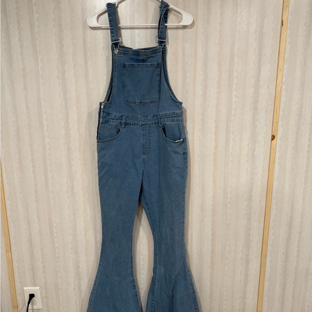 Pink Lily Blue Denim Overalls